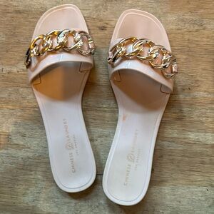 Chinese laundry tan slides size 7